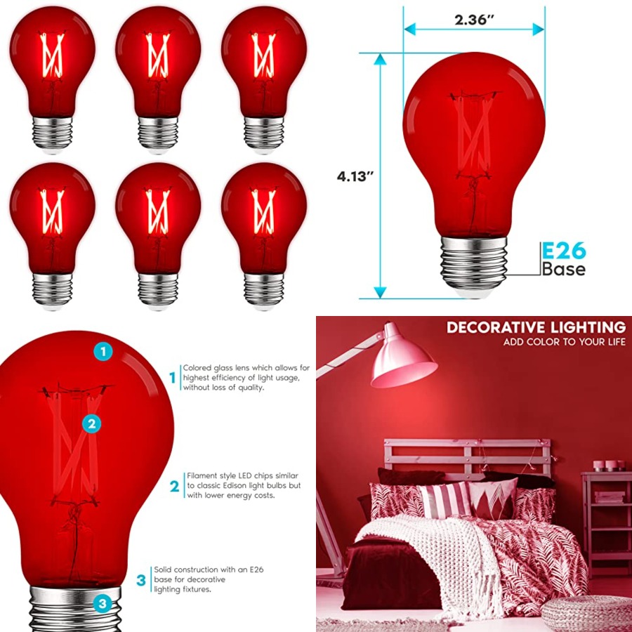 Outdoor Lighting Decoration - Bohlam Lampu LED Edison A19, Setara