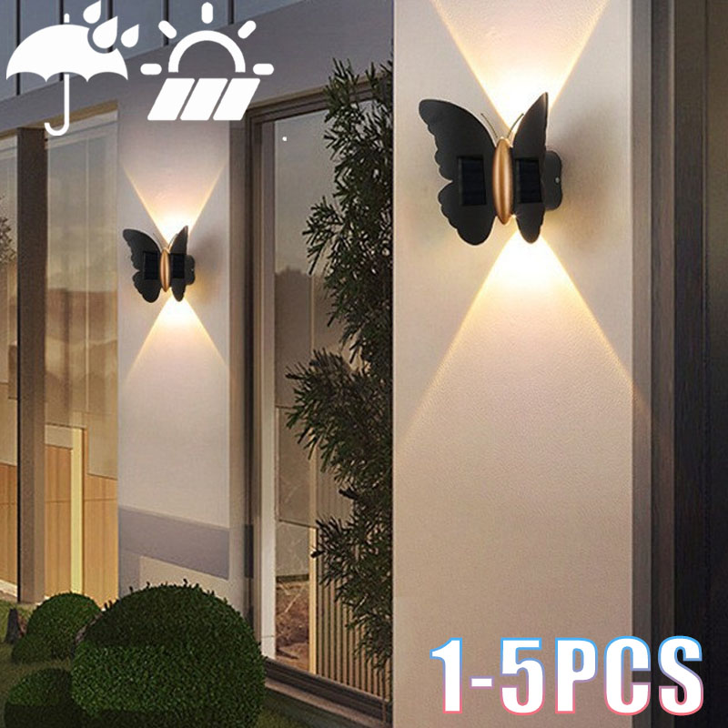 Outdoor Lighting Accent - 1-5 Buah Lampu Dinding Kupu-kupu Tenaga