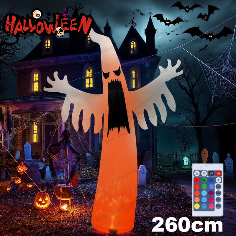 Outdoor Lighting Ideas For Party - Hantu Menakutkan Tiup Halloween dengan Lampu