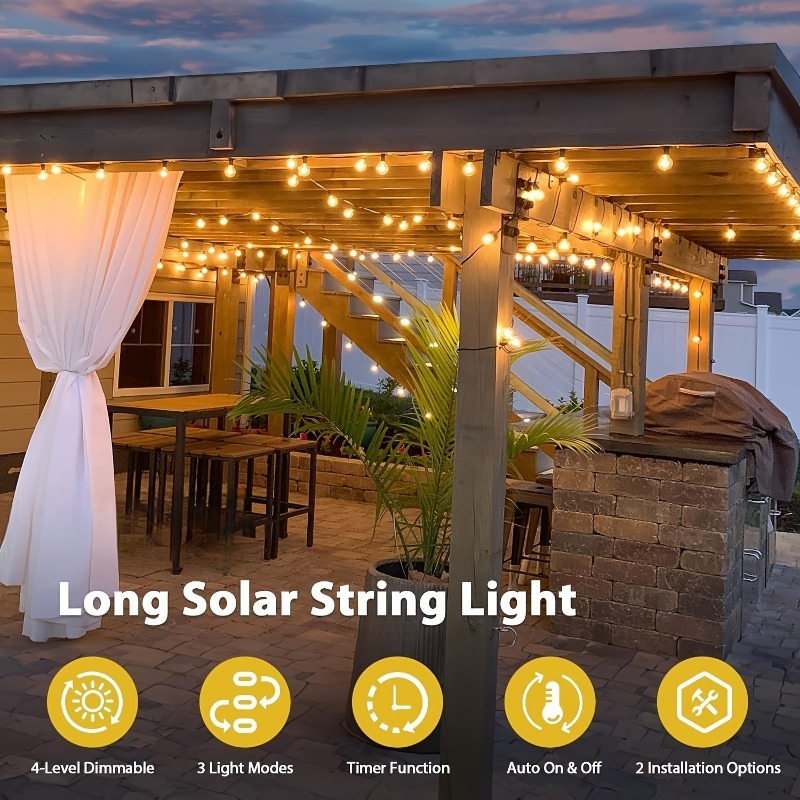 Lampu String Tenaga Surya G40  - Outdoor Lighting For Backyard ulasan dan harga