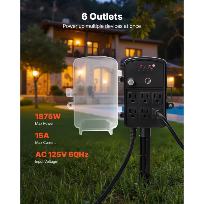 Kabel ekstensi 25 kaki, papan  - Outdoor Lighting Extension Cord ulasan dan harga