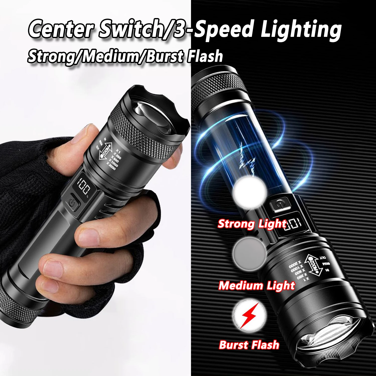 Senter LED Ultra Terang 2000LM - Outdoor Lighting Panel ulasan dan harga