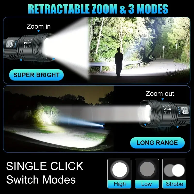 Senter LED Taktis 2000LM USB I - Outdoor Lighting Ideas For Party ulasan dan harga